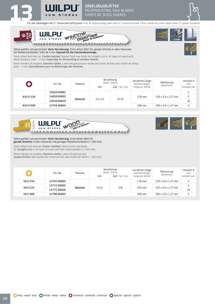 WILPU Hauptkatalog Stichsägen NR.: 2088 - Seite 50