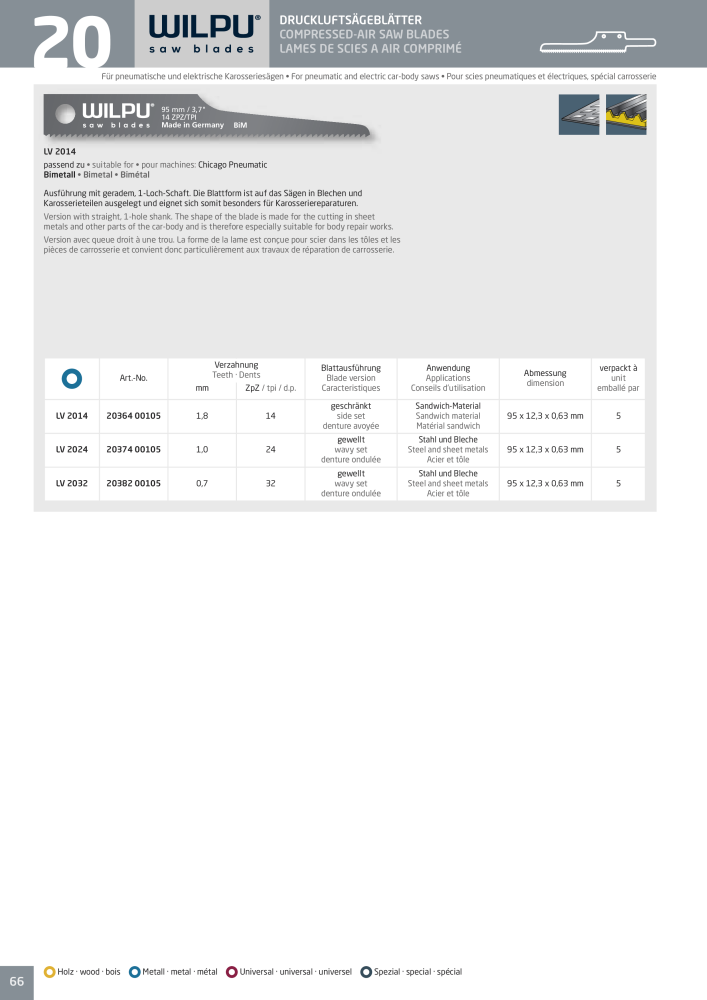 WILPU Hauptkatalog Stichsägen NR.: 2088 - Seite 66