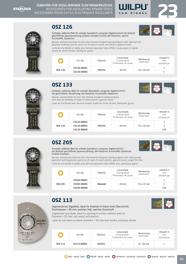 WILPU Hauptkatalog Stichsägen NR.: 2088 - Seite 69