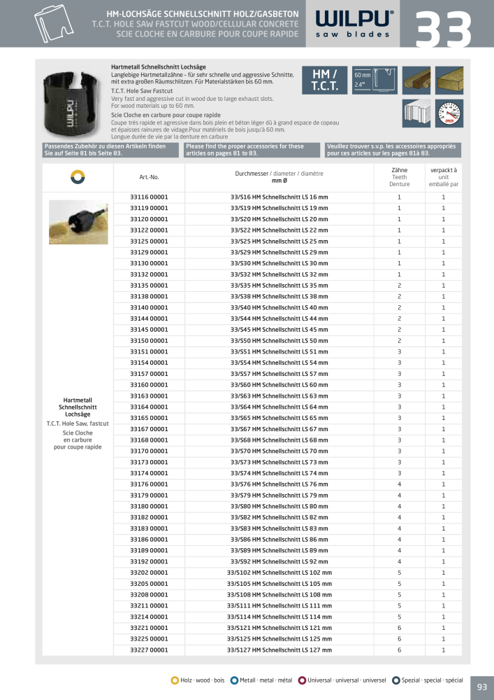 WILPU Hauptkatalog Stichsägen NR.: 2088 - Seite 93