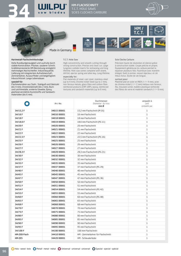WILPU Hauptkatalog Stichsägen NR.: 2088 - Seite 96