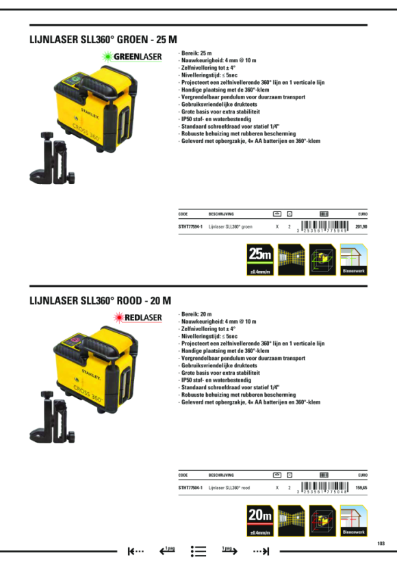 Stanley Linienlaser Cross 360 grün STHT77594-1