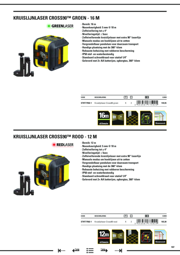 Stanley Linien-Laser FatMax FCL-R Alkaline rot FMHT77585-1