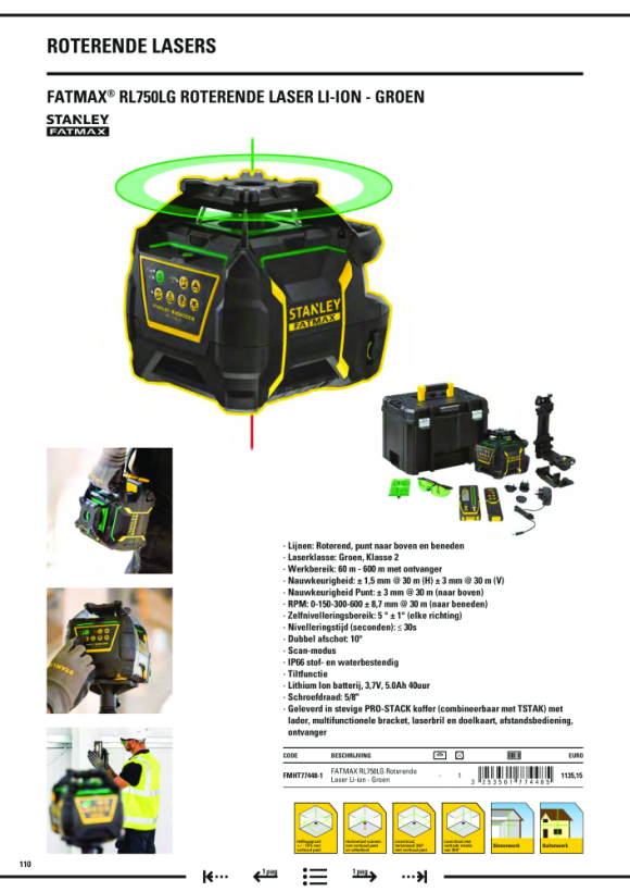 Stanley FATMAX RL700L Rotationslaser Li-Ionen FMHT77447-1