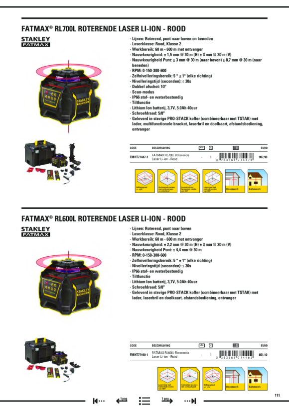 Stanley FATMAX RL700L Rotationslaser Li-Ionen FMHT77447-1