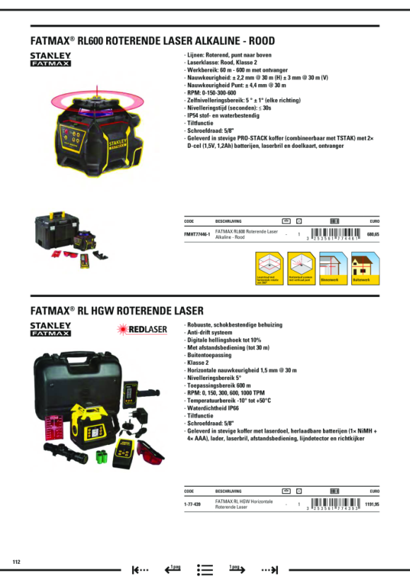 Stanley FATMAX RL600 Rotationslaser Alkaline FMHT77446-1