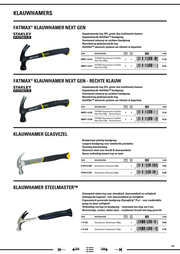 Stanley Klauenhammer Steelmaster 450g 1-51-031