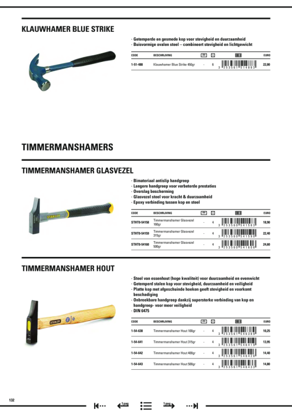 Stanley Schlosserhammer Fiberglas 1000g STHT0-51910