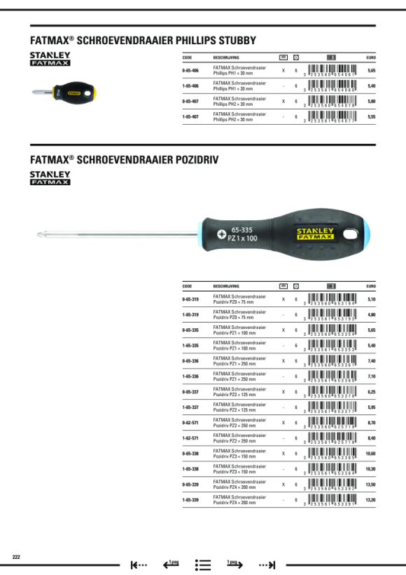 Stanley Schraubendreher FatMax PZ2 125mm 0-65-337