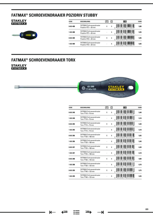 Stanley Schraubendreher FatMax PZ1 30mm 0-65-408