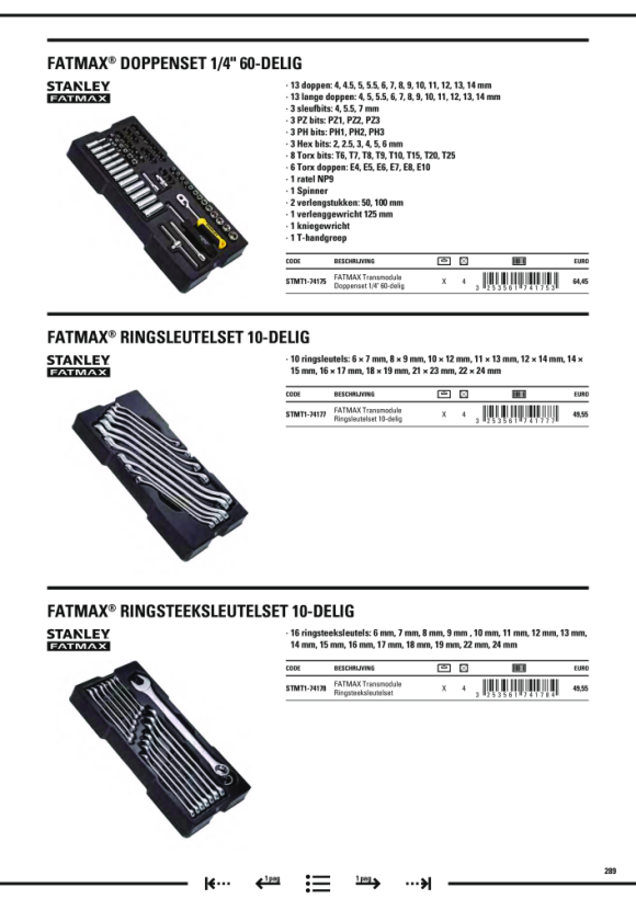 Stanley 1/4“ Steckschluessel/Zubehoer 60-tlg STMT1-74175