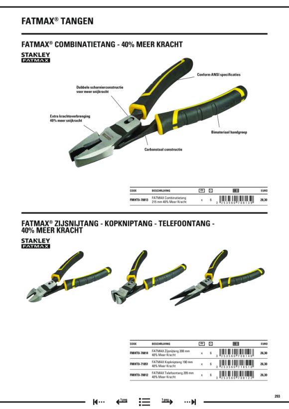 Stanley Duo-Kraftlangbeckzange FatMax FMHT0-70812