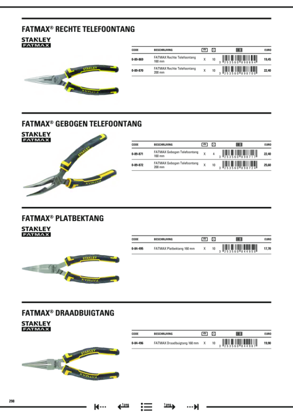 Stanley Spitzzange FatMax gebogen, 160mm 0-89-871