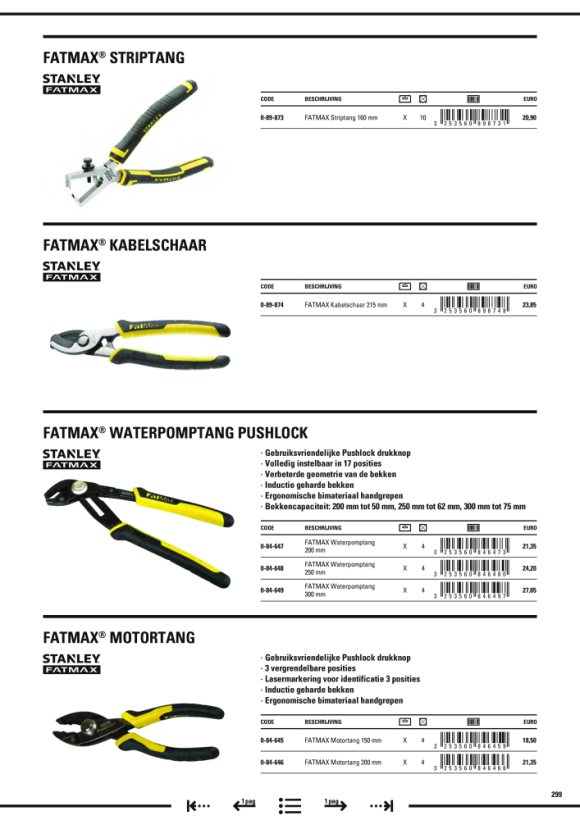 Stanley Spitzzange FatMax gerade 200mm 0-89-870