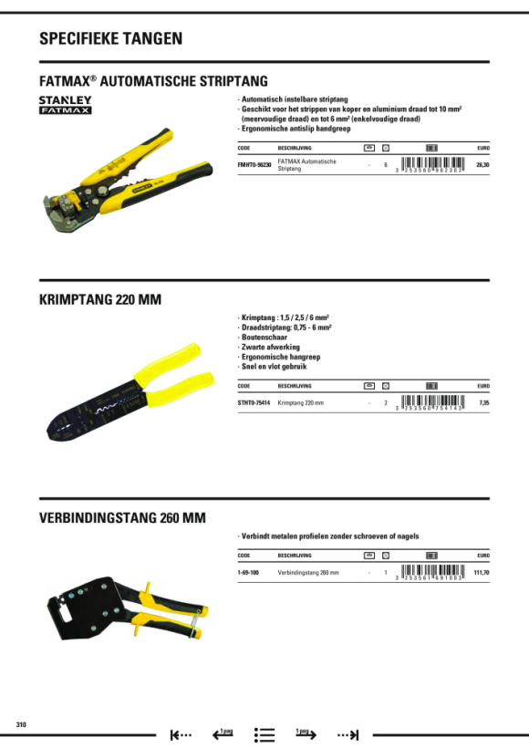 Stanley Schneid- u. Abisolierzange FatMax FMHT0-96230