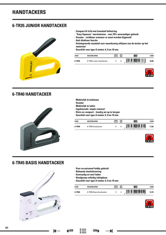 Stanley Handtacker TR40 6-TR40