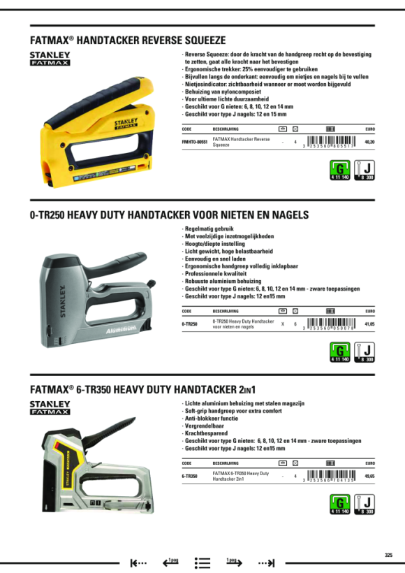 Stanley Handtacker TR350 6-TR350