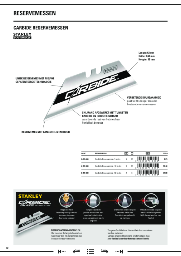 Stanley Trapezklinge Carbide 10 St 2-11-800