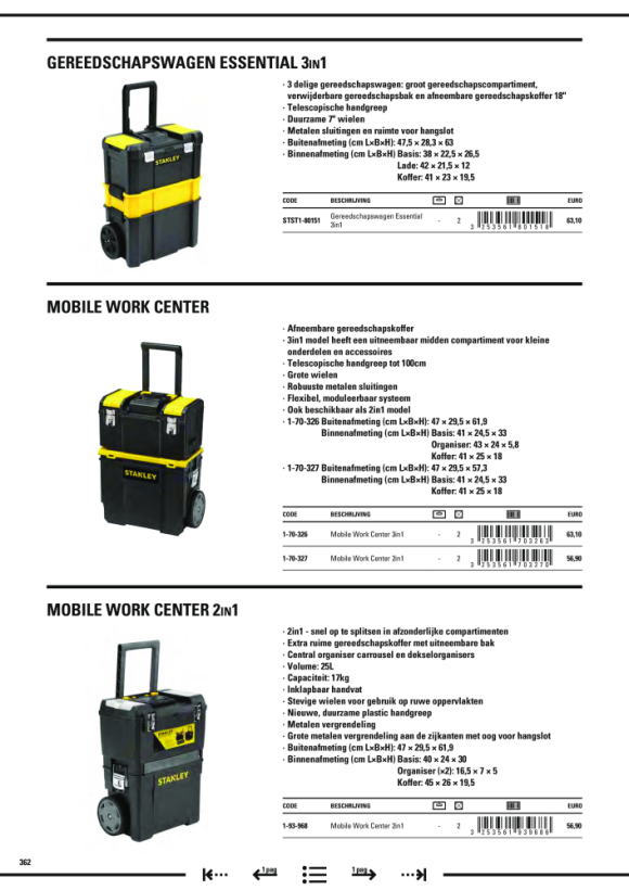 Stanley Mobile Werkzeugbox mit Organizer 1-70-326