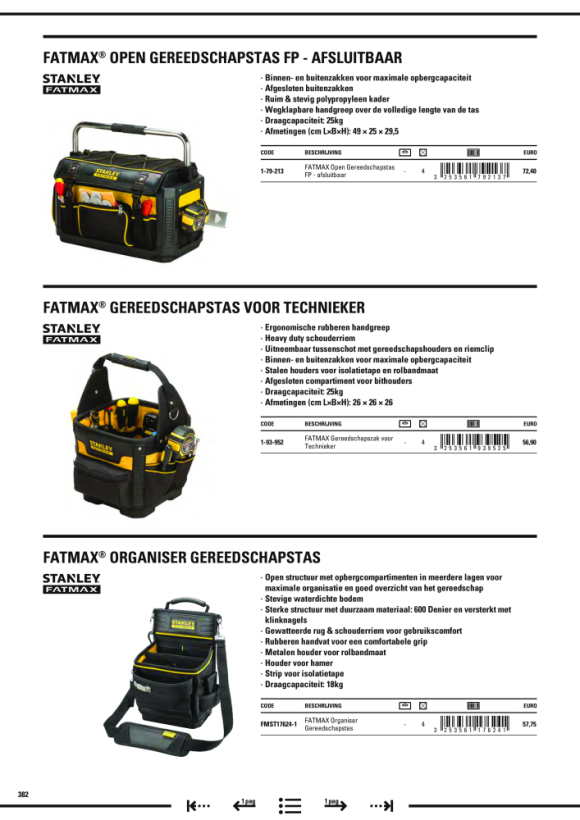 Stanley Werkzeugtasche Stanley m. Dokumentenfach 1-96-193