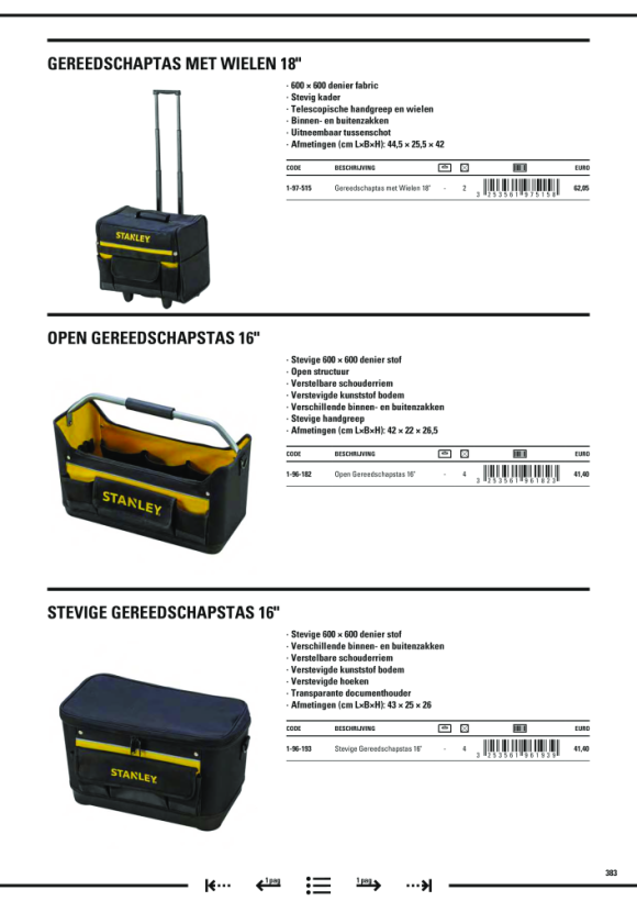 Stanley Werkzeugtasche Stanley m. Dokumentenfach 1-96-193