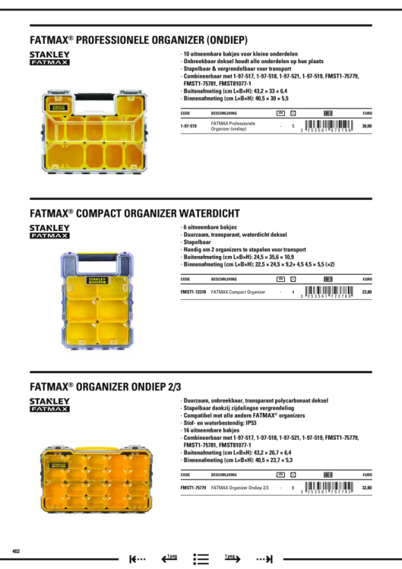 Stanley Profi-Organizer FatMax 16 Faecher FMST1-75779