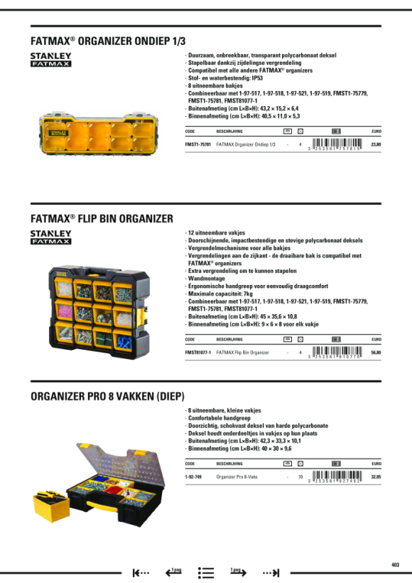 Stanley Organizer FatMax Pro Kunststoff 1-97-519