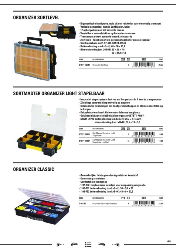 Stanley Organizer Sortmmaster Mini, stapelbar STST1-71197