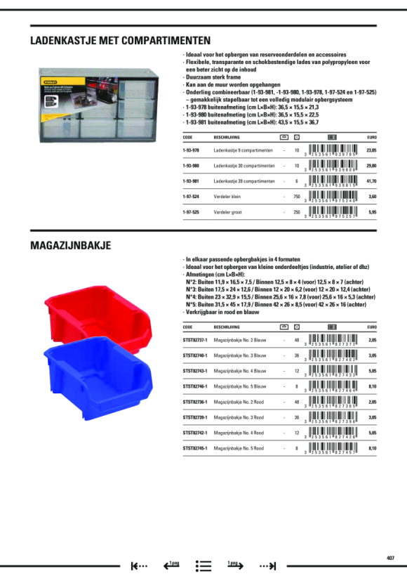 Stanley Kleinteilemagazin mit 39 Schubfaechern 1-93-981