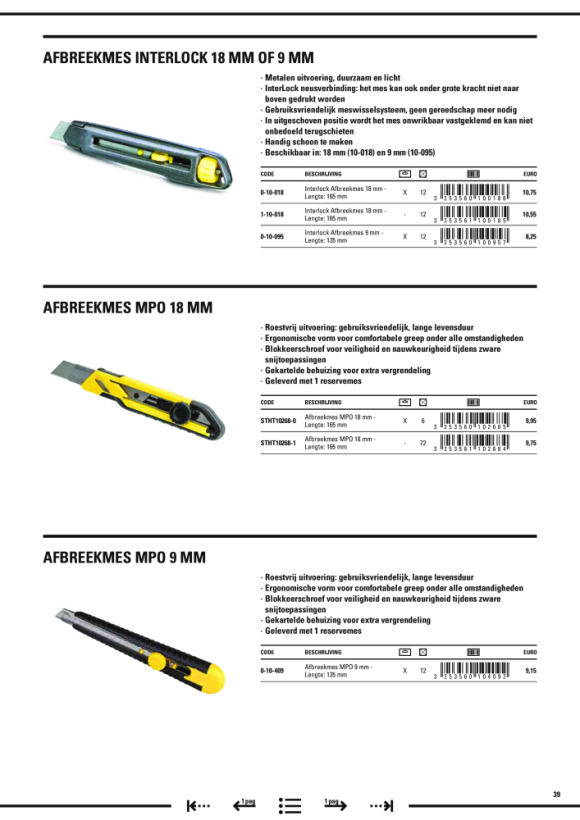 Stanley Cutter Interlock 9mm 0-10-095