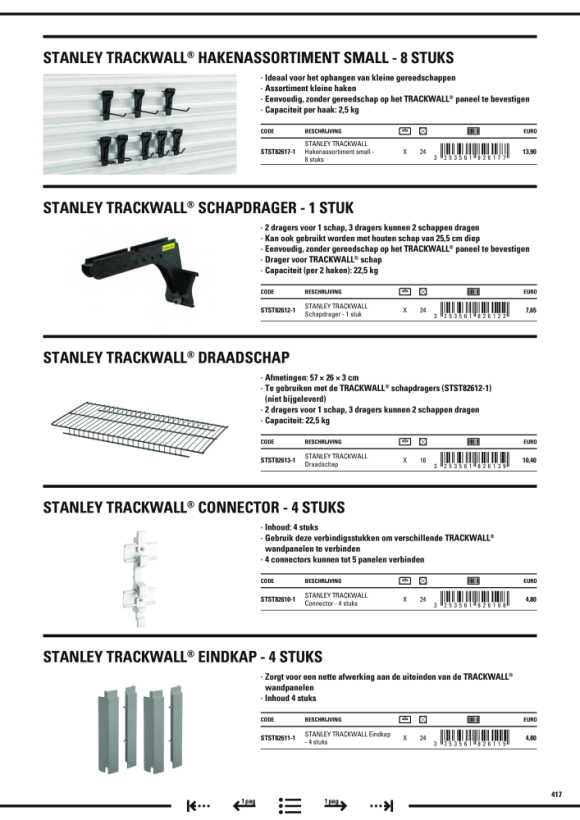 Stanley Trackwalls Regalbefestigung STST82612-1