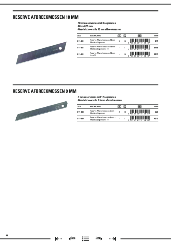 Stanley Abbrechklinge 18mm, 100 St. 10er Spender 1-11-301