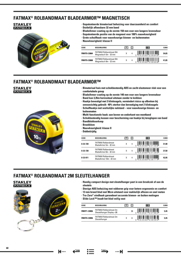 Stanley Bandmaß Micro Powerlock 8m/25mm 0-33-527