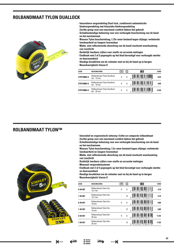 Stanley Bandmaß Powerlock Kunststoff 3m/12,7mm 1-33-238