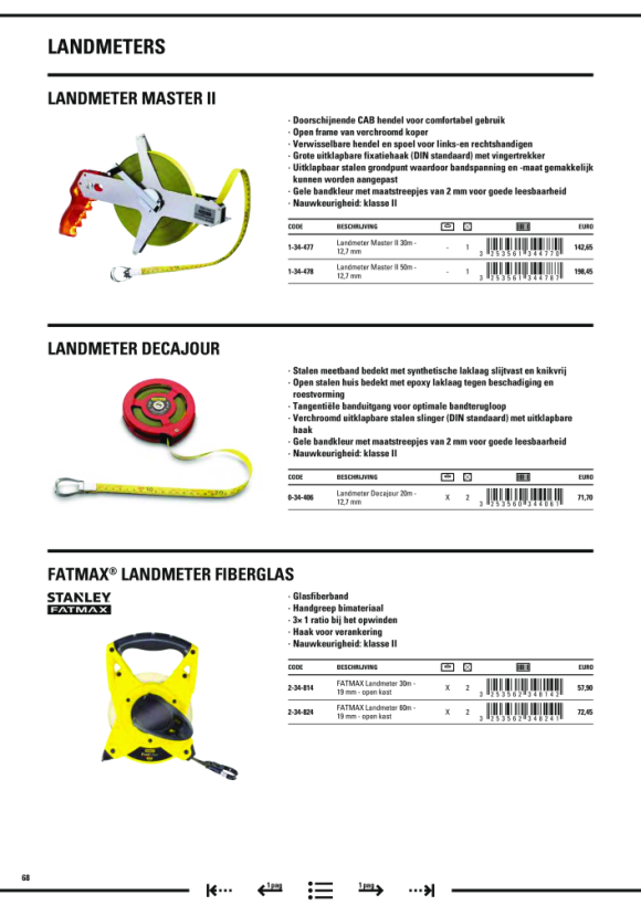 Stanley Bandmaß PowerWinder Fiberglas 30m 2-34-772