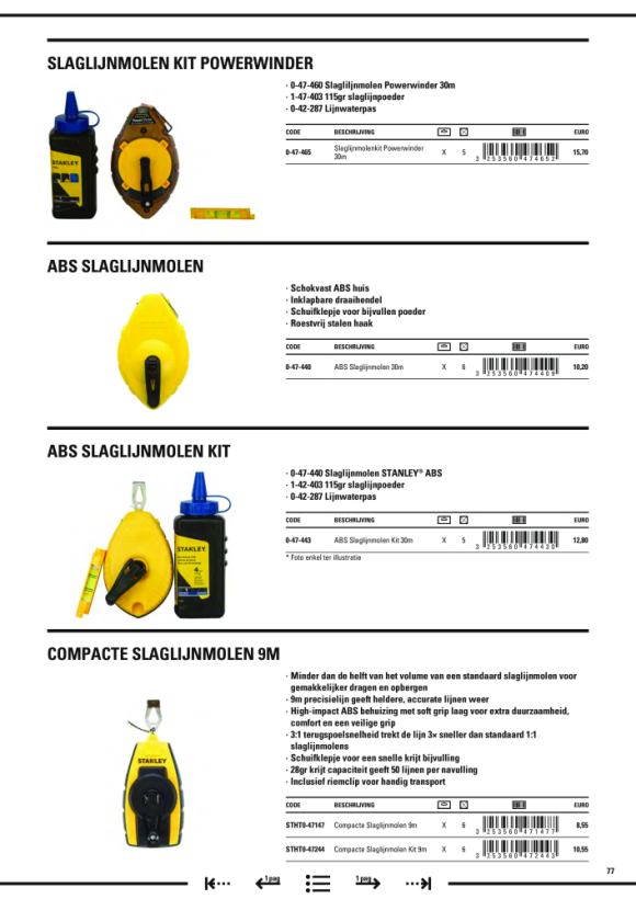 Stanley Schlagschnur Aluminium 30m 0-47-100