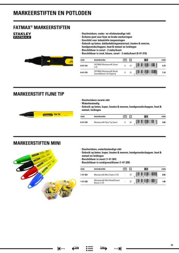 Stanley Kreidepulver rot 115g 1-47-404