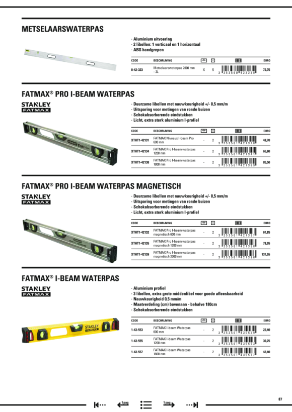 Stanley Wasserwaage FM I-Profil 60cm 1-43-553