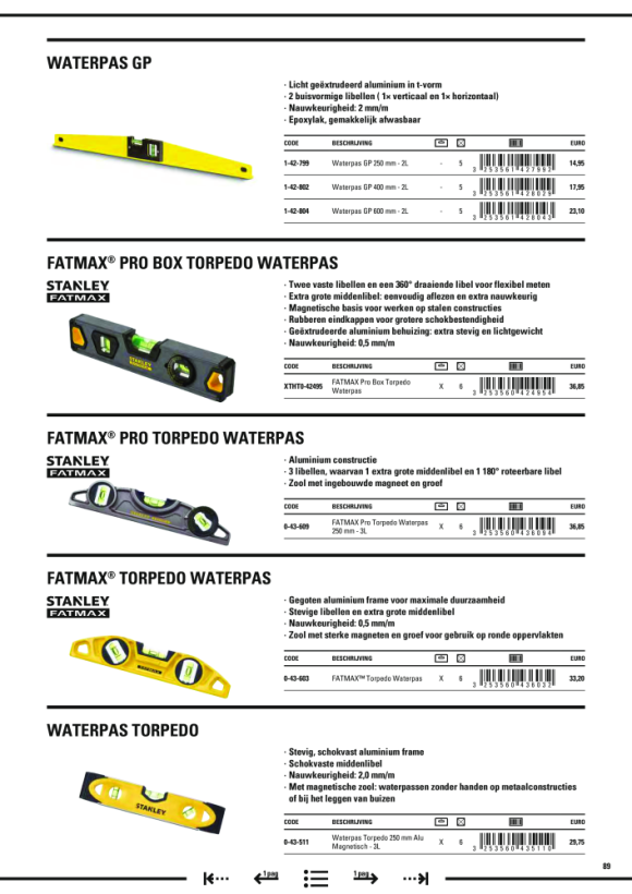 Stanley Wasserwaage Torpedo FatMax PRO Alu 25cm 0-43-609