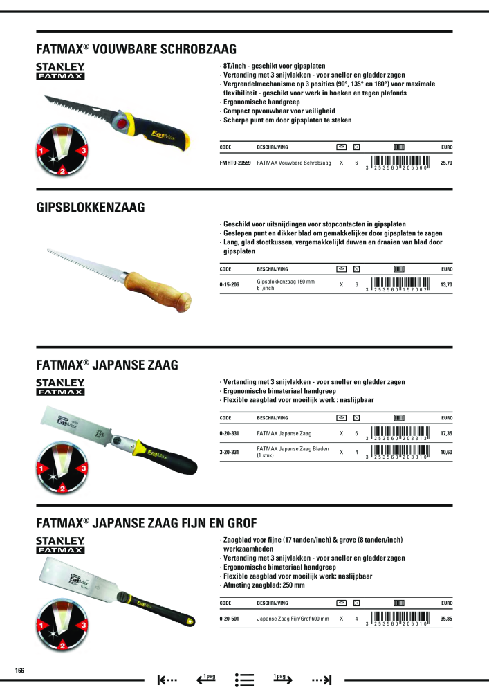 Stanley hoofdcatalogus NR.: 20910 - Seite 168