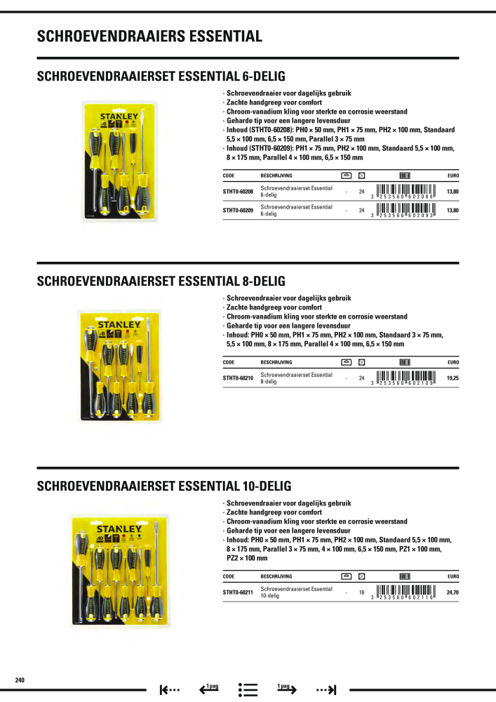 Stanley hoofdcatalogus NR.: 20910 - Seite 242