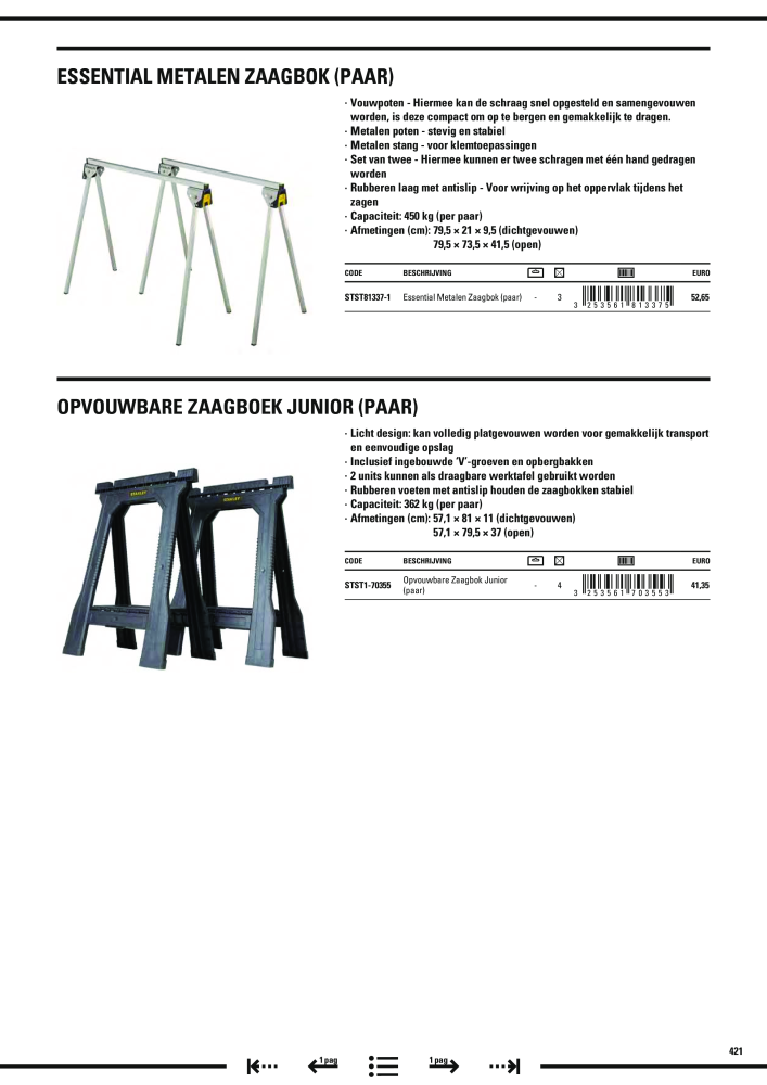 Stanley hoofdcatalogus Nº: 20910 - Página 423