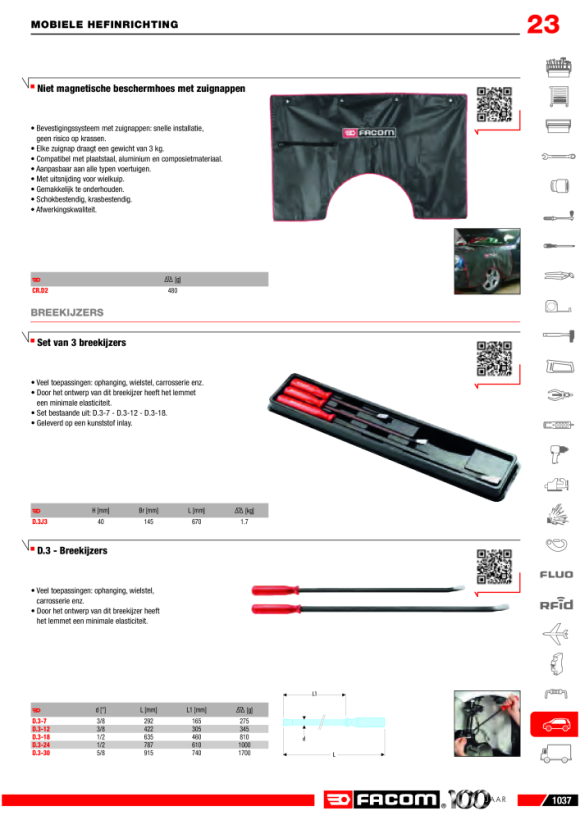 FACOM Krafthebel mit grossem Querschnitt 460mm D.3-18