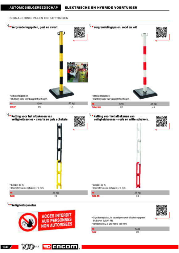 FACOM Absperrkette rot/weiß 25 m lang EV.CH-RN