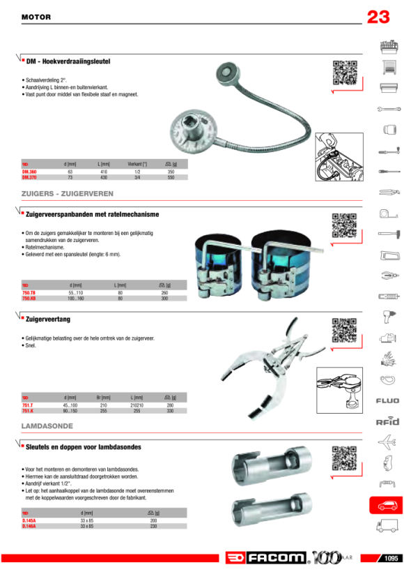 FACOM Kolbenring-Spannband 55 - 110 mm 750.TB