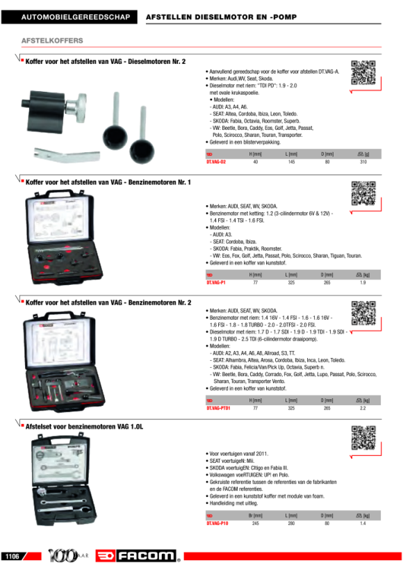 FACOM Motoreinstellwerkzeug ”VAG DT.VAG-PTD1