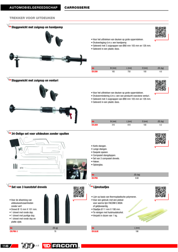 FACOM Sortiment Ausbeulen, 34-tlg CR.PRK