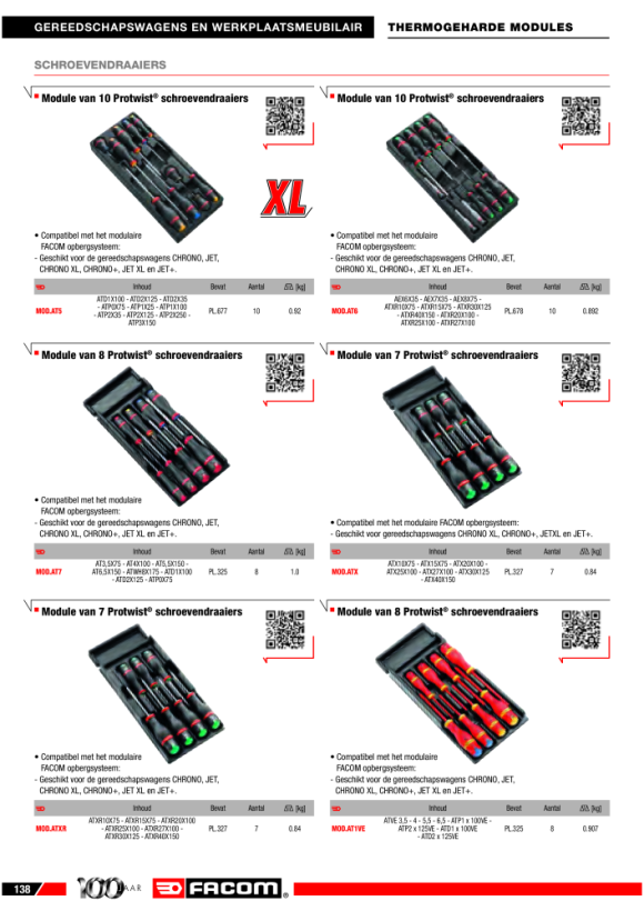 FACOM Modul - Schraubendreher, 8-tlg MOD.AT7