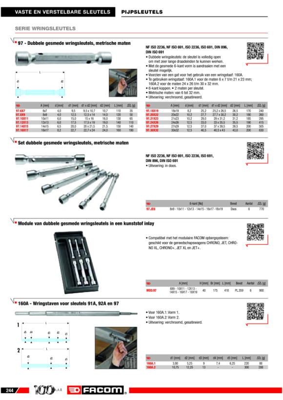 FACOM Drehstift fuer Schluessel 91A, 92A, 97 160A.1