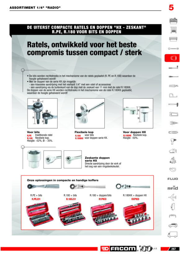 FACOM Steckschluessel-Set 1/4Z, 41-tlg R.PEJ31